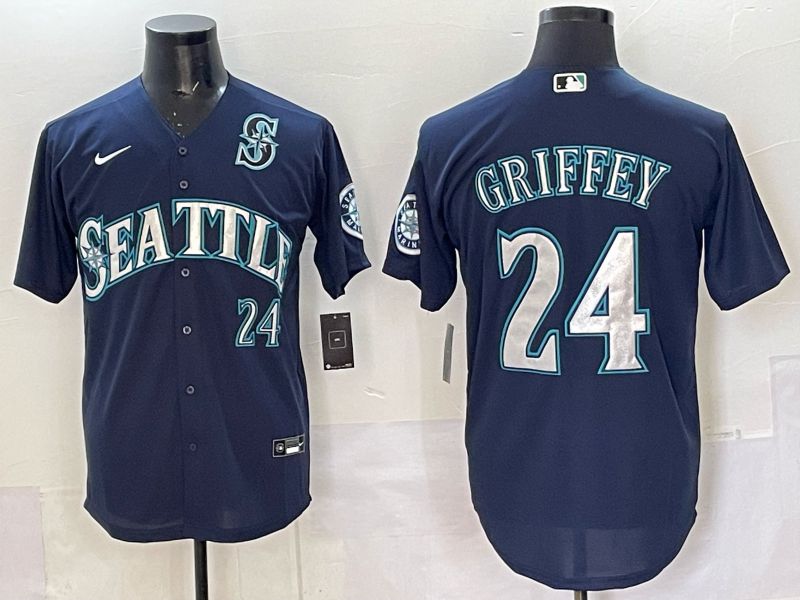 Men 2025 Seattle Mariners #24 Griffey blue Nike MLB Jersey style 061